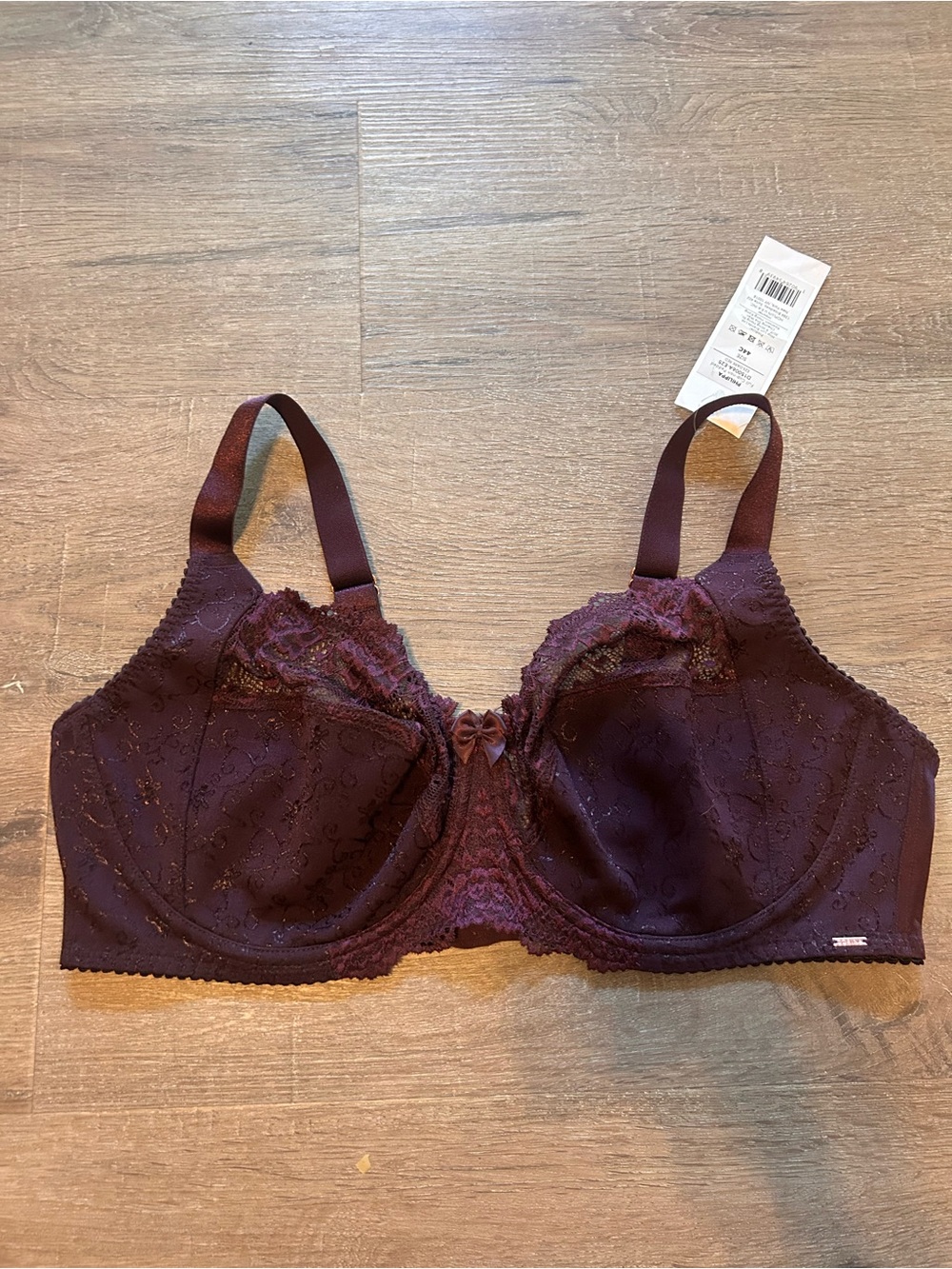 Dorina Philippa Bra Womens Size 44C Dark Red Full Cup Underwire Lace